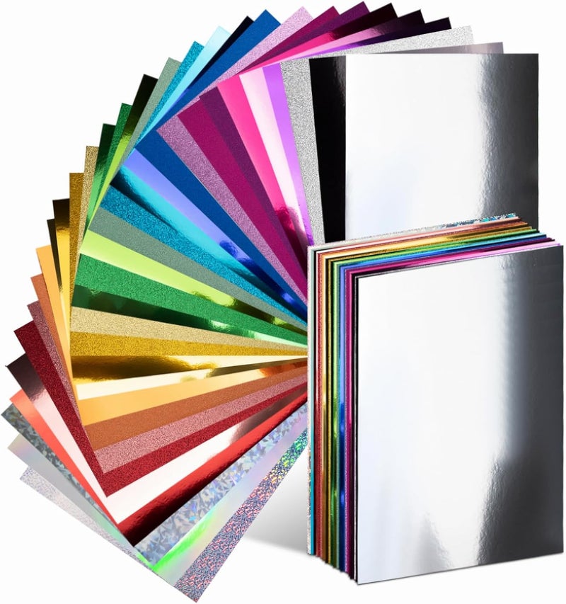 Nitelemn 30 عبوة من ورق كرتون لامع معدني، 8" × 12" ورق فويل ملون لامع 250gsm/92lb للفنون والحرف، الزينة، دعوات الزفاف وأعياد الميلاد، مستلزمات الألبومات - Image 1